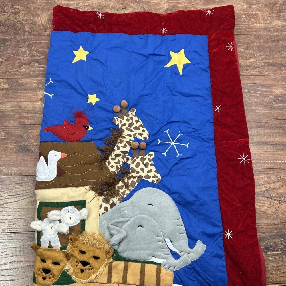 Home Interiors Wall Hanging Plush Santa Noahs Ark‎ Christmas Embellished 3D
